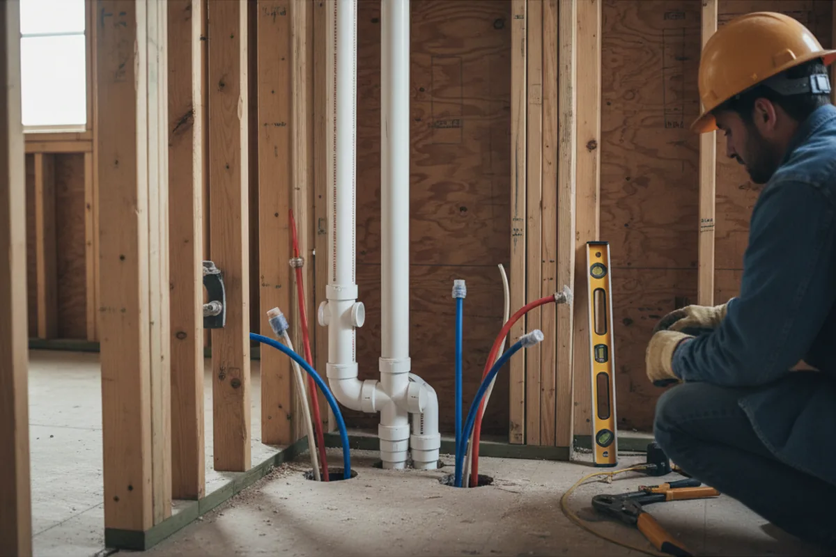 Drain and supply rough-in during Leak Detection in Falfurrias